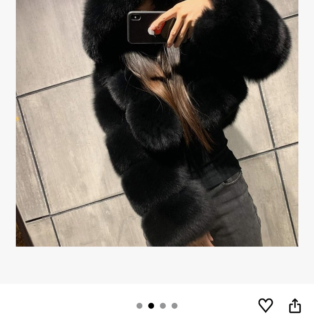 Elegant Black Faux Fur Jacket